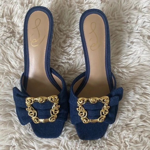 Sam Edelman Pietra Buckled Kitten-Heel Dress Sandals - Picture 2 of 6